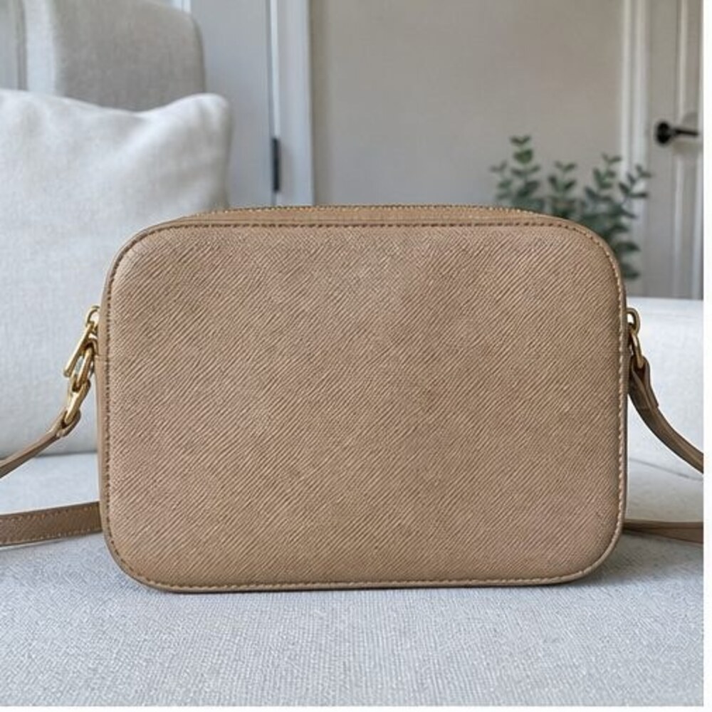 Tan Saffiano Crossbody Bag
